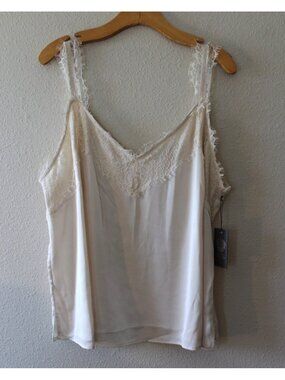 Vince Camuto Womens New Romantic Cream Lace Plus Size 2X Cami Tank NWT
